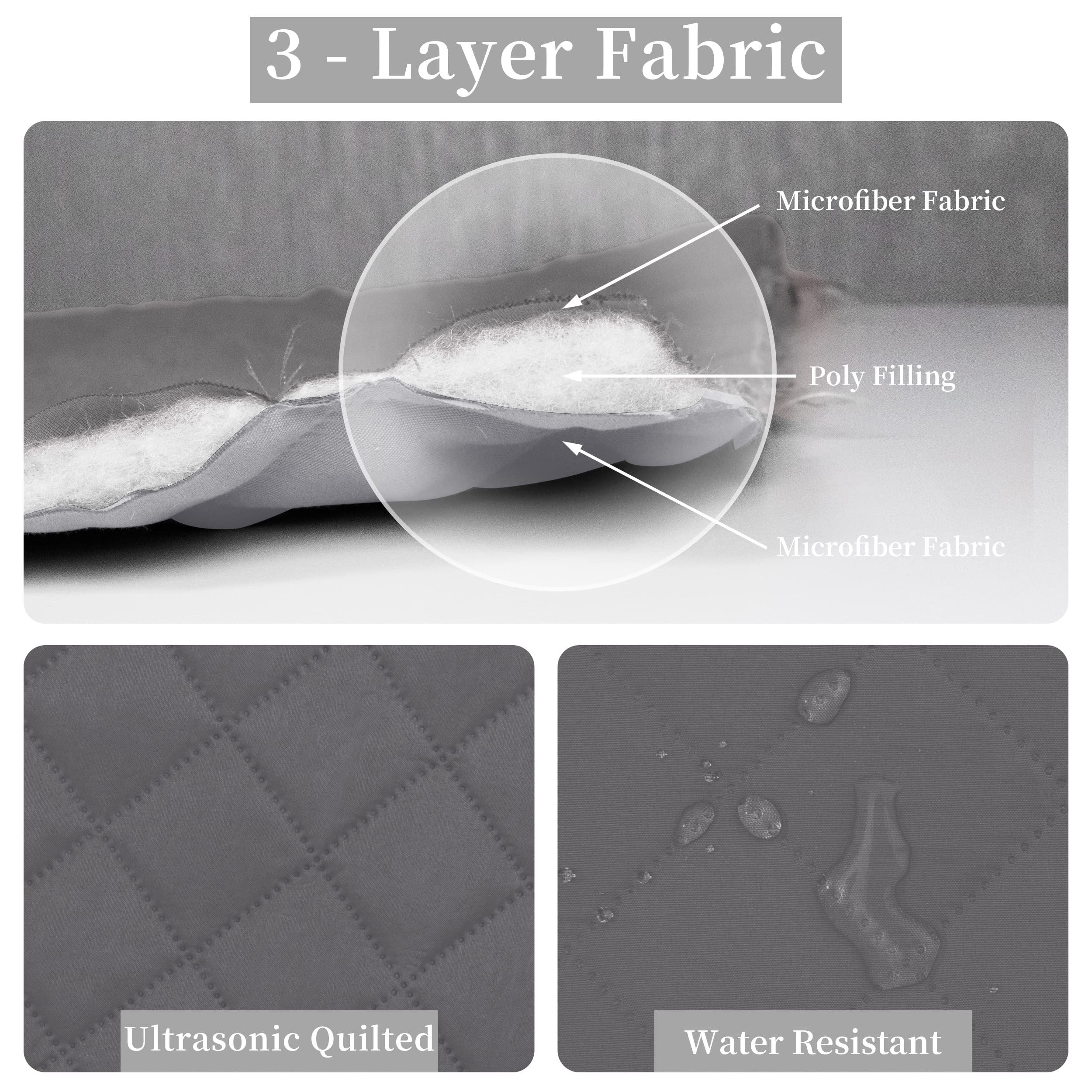 SweetSleep Reversible Quilt Set - Soft Microfiber, Water Resistant